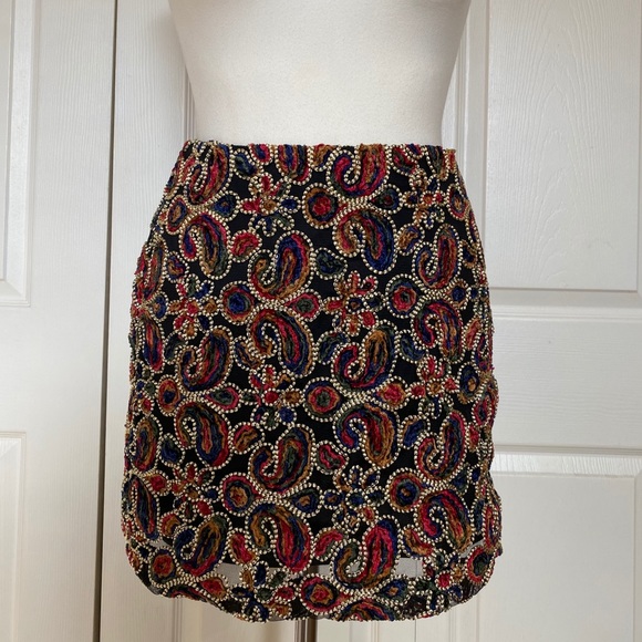 Zara Dresses & Skirts - Zara | Multi-Colored Paisley Mini Skirt